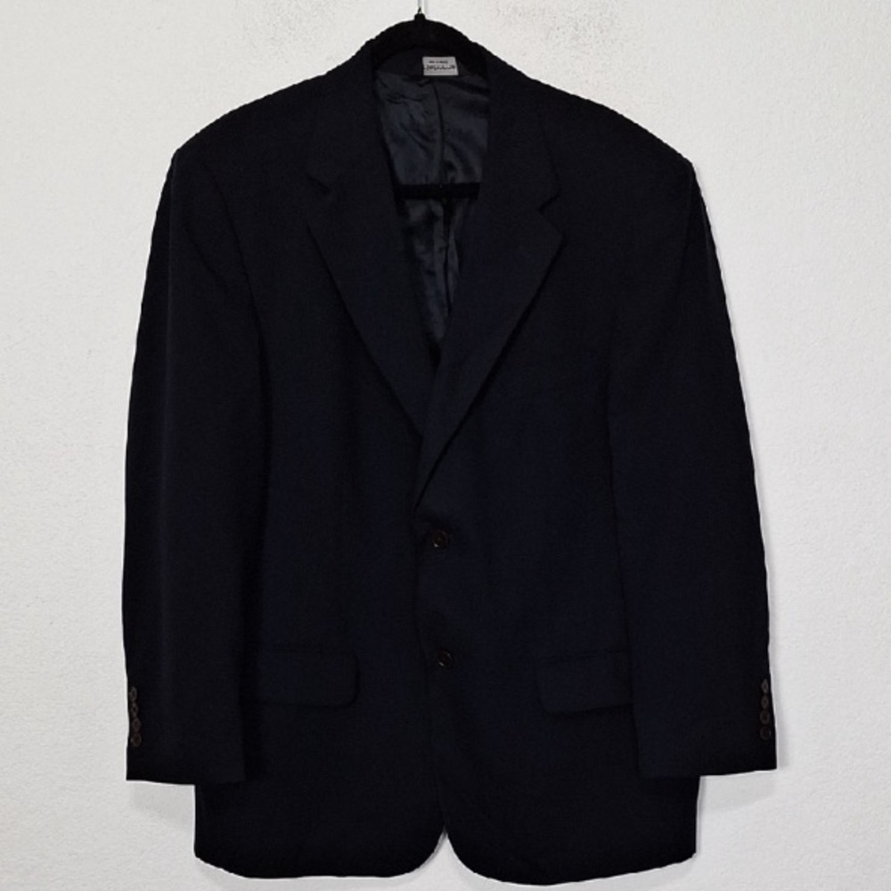 Claiborne Classic Men's Black 100% Wool Careerwear Blazer Jacket Size 44S